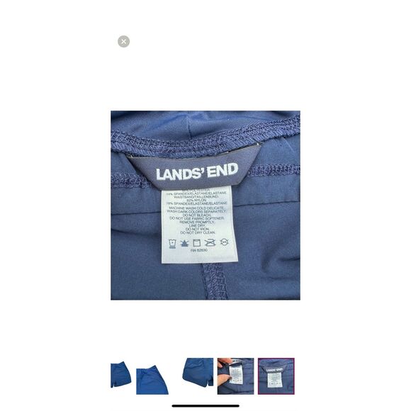 Lands’ End High Rise Athletic Shorts Navy Blue Stretch Pockets Activewear 8 - Picture 3 of 3